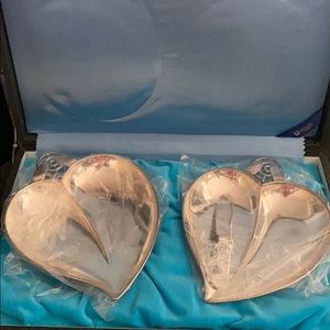 K. Uyeda Japan 950 Sterling Footed Heart Shaped